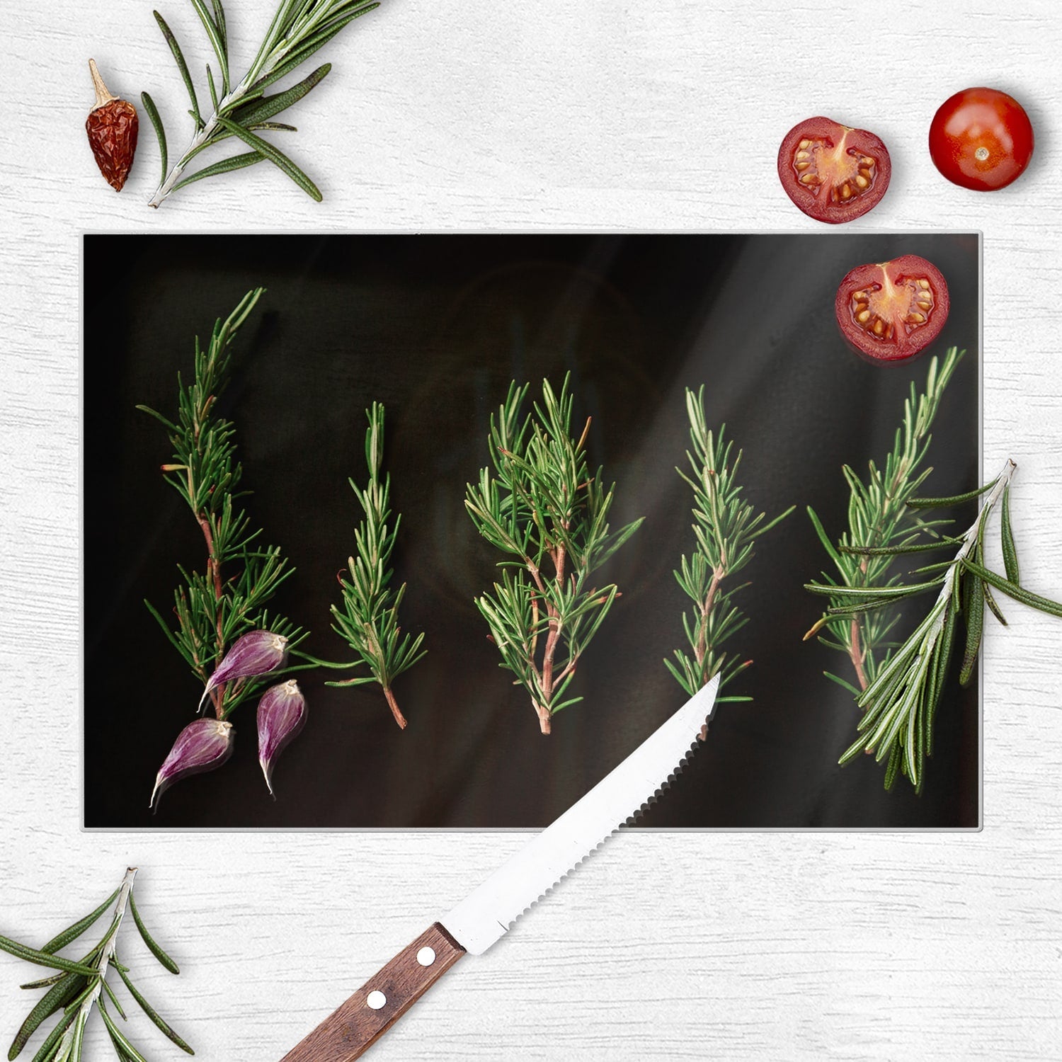 Snijplank - Gehard Glas - Verse Rozemarijntakjes