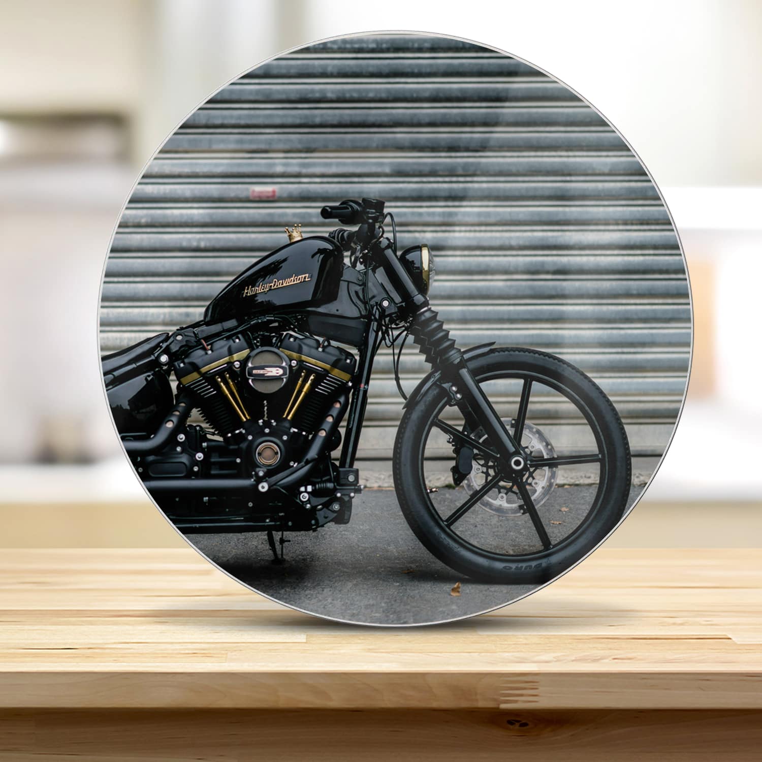 Snijplank Rond - Gehard Glas - Harley Davidson