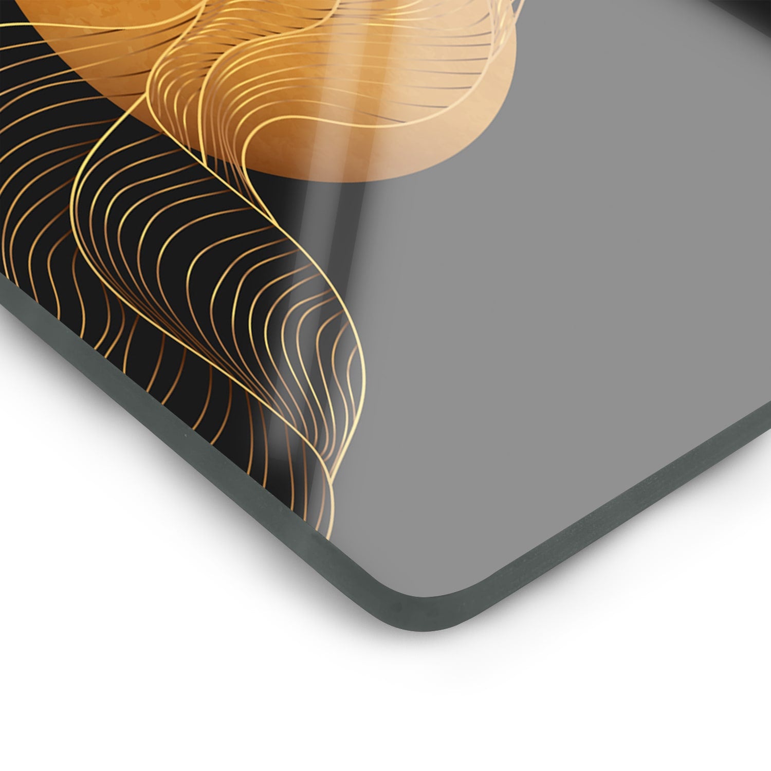 Eigen Afmeting - Inductiebeschermer - Gehard Glas - Gouden Abstracte Lijnen