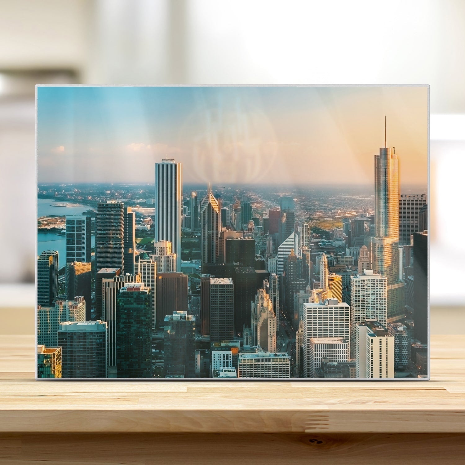 Snijplank - Gehard Glas - Chicago Skyline bij Zonsondergang