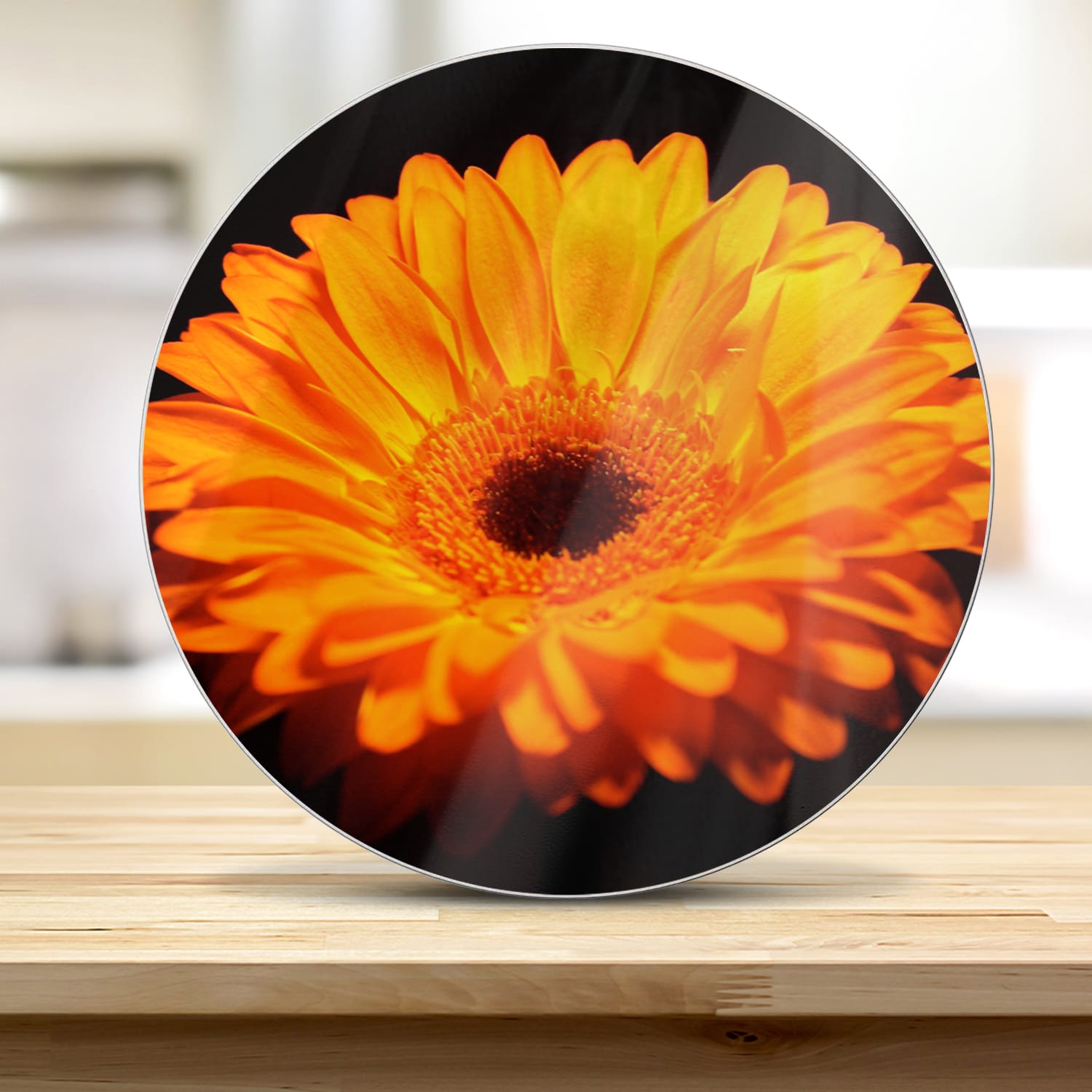 Snijplank Rond - Gehard Glas - Gerbera Jamesonii