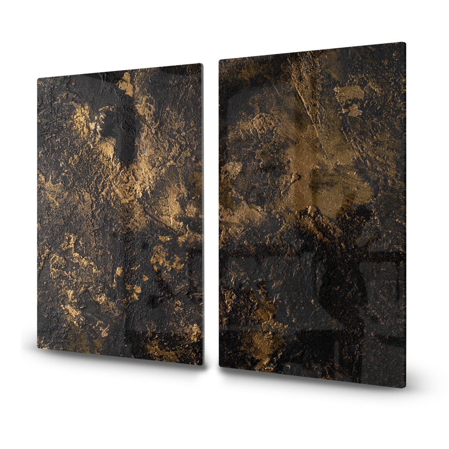 Inductiebeschermer - Gehard Glas - Black-Gold Textuur