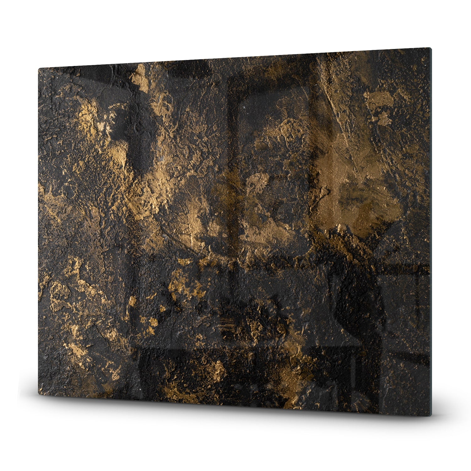 Eigen afmeting - Inductiebeschermer - Gehard Glas - Black-Gold Textuur