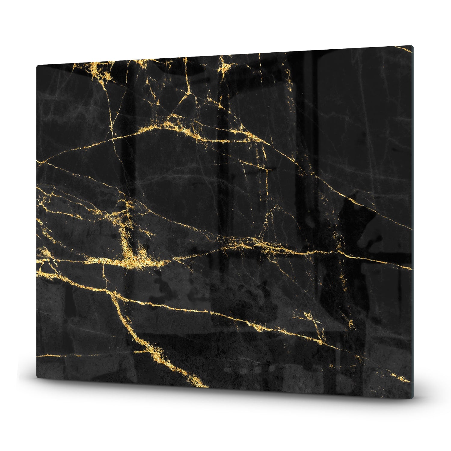 Eigen afmeting - Inductiebeschermer - Gehard Glas - Black-Gold Marmer